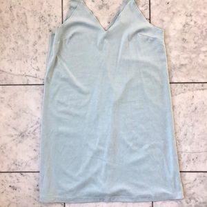 Forever 21 Velour Blue Mini Slip Dress